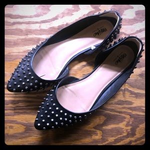 Mossimo Black Silver Studded Pointed Toe Flats